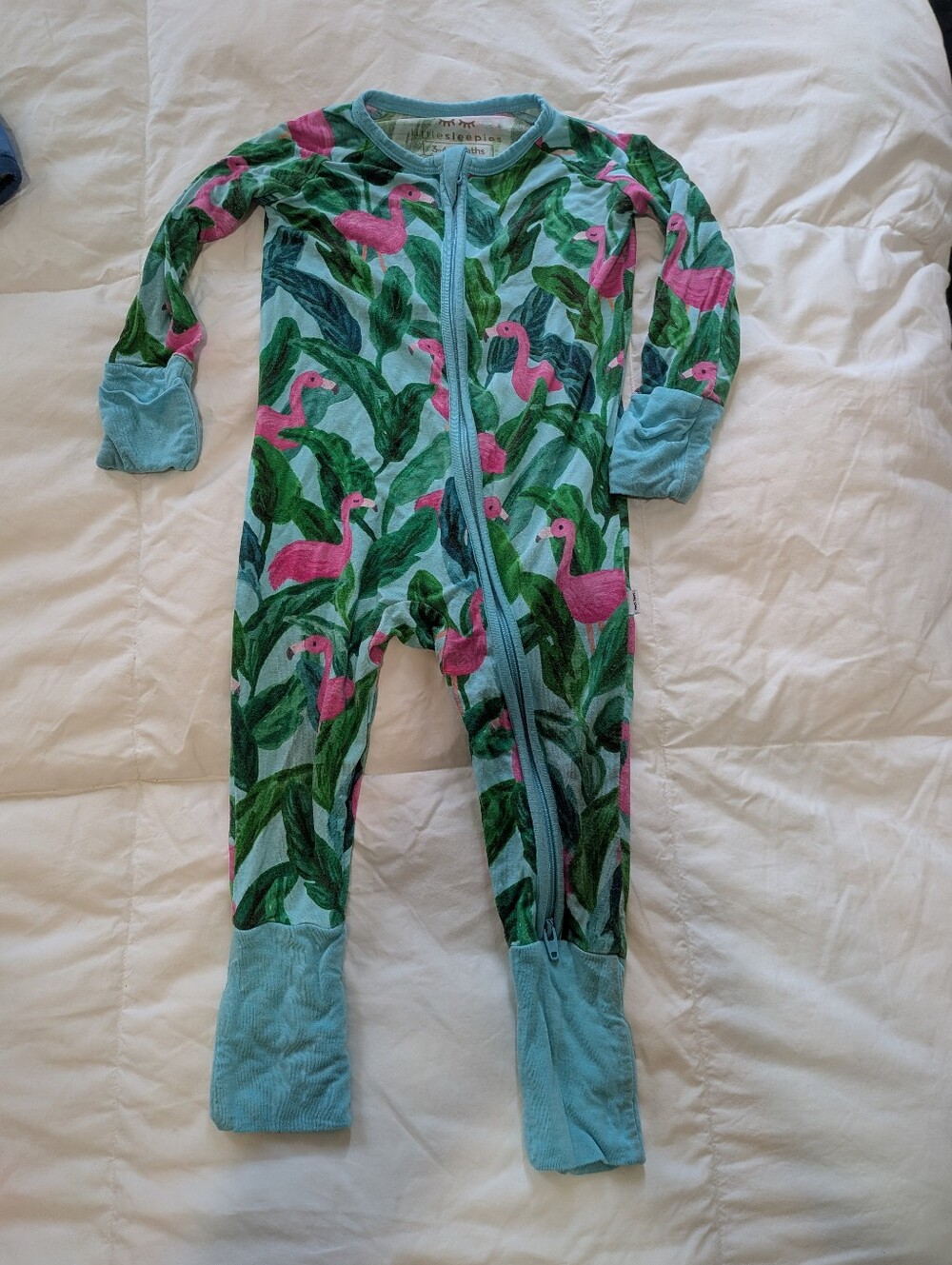 Little Sleepies Long Sleeve Zippy Flamingo 3-6